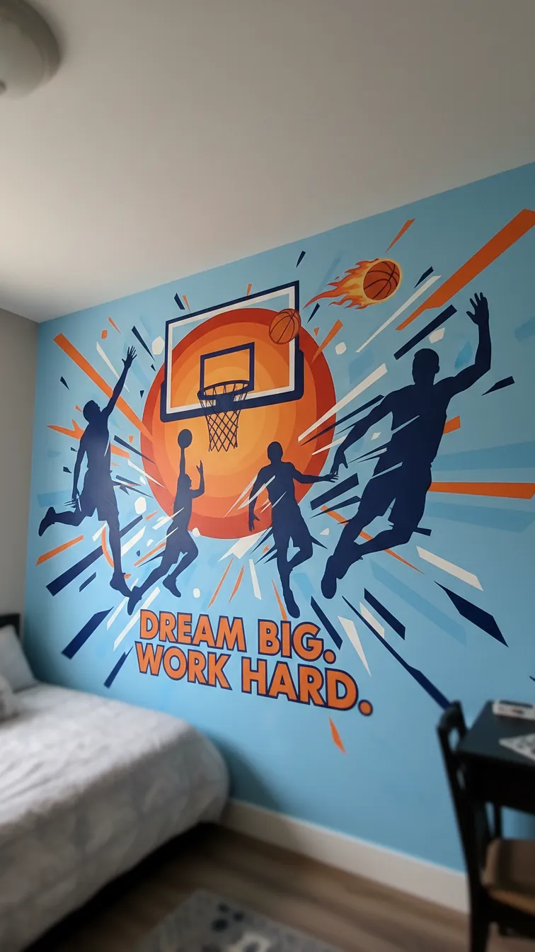 Sports Theme With Action Silhouettes