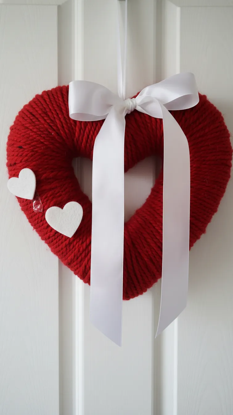 The Yarn-Wrapped Heart Wreath