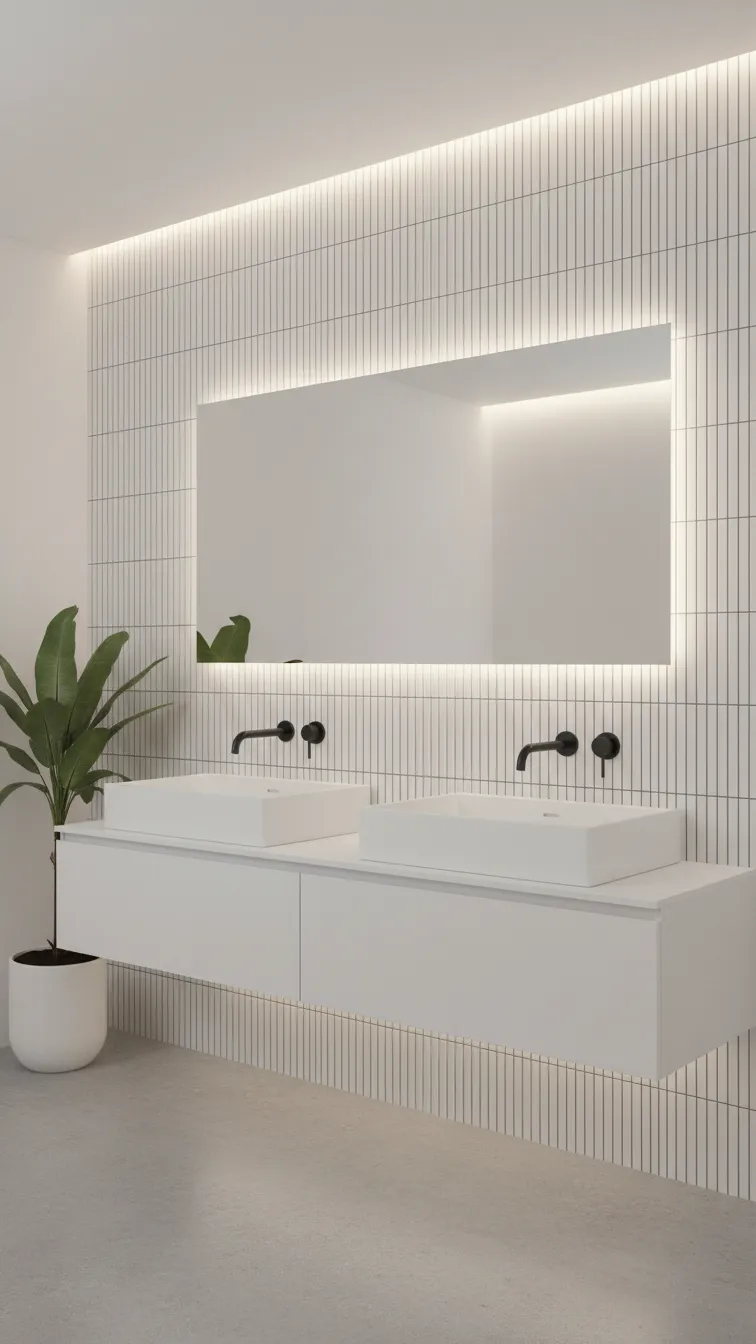 White Kit Kat (Finger) Tiles: Modern & Minimalist